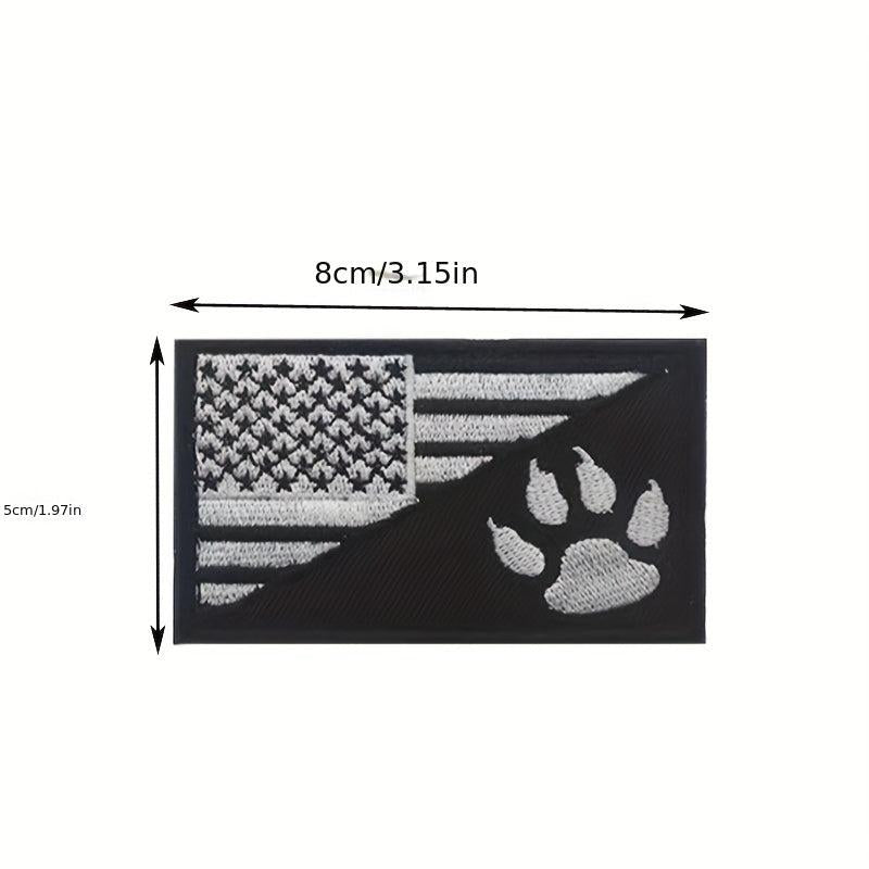 USA Flag Embroidered Dog Patch - Tactical Hook & Loop Fastener