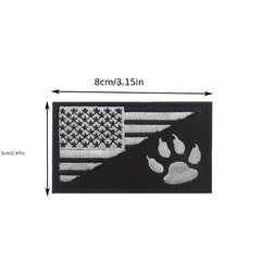USA Flag Embroidered Dog Patch - Tactical Hook & Loop Fastener