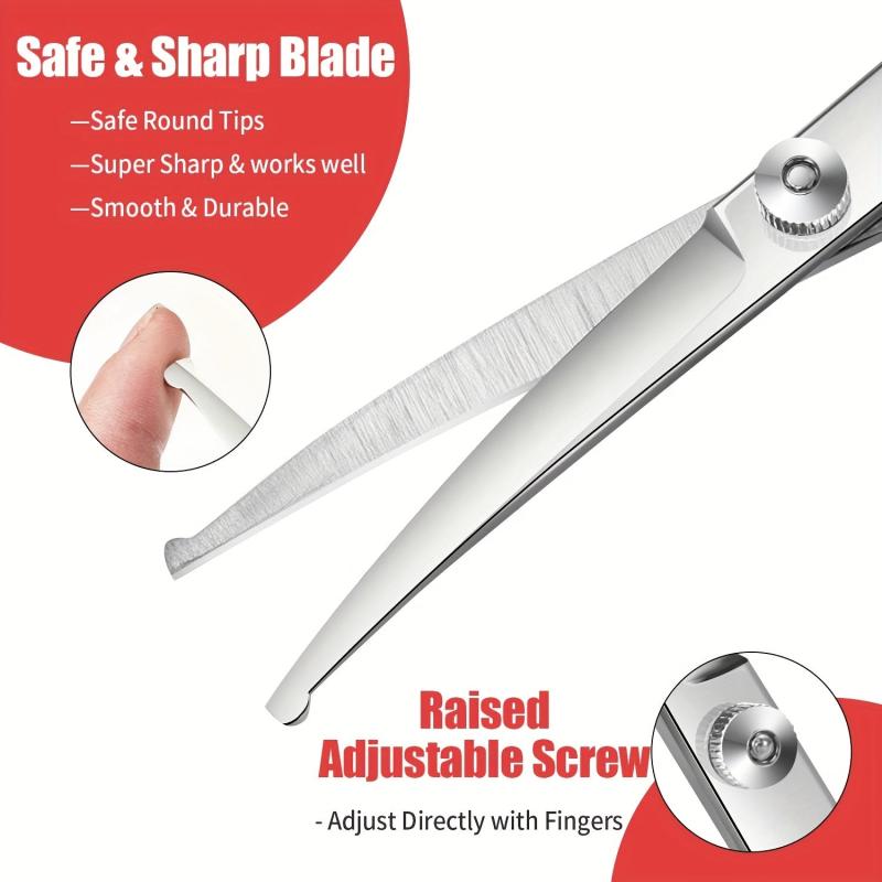 Professional Pet Grooming Scissors with Round Tip for Safe Trimming