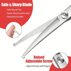 Professional Pet Grooming Scissors with Round Tip for Safe Trimming