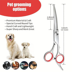 Professional Pet Grooming Scissors with Round Tip for Safe Trimming
