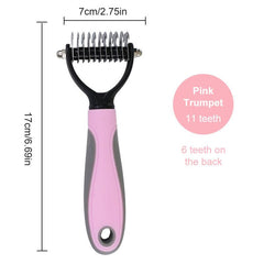 Pet Grooming Brush For Dogs And Cats - Shedding Tool And Hair Removal Comb