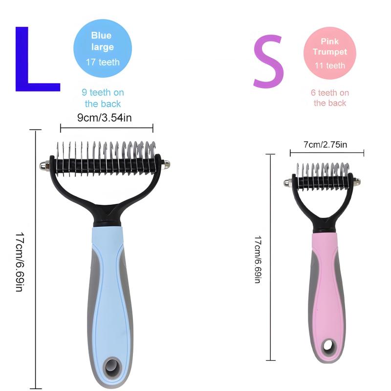 Pet Grooming Brush For Dogs And Cats - Shedding Tool And Hair Removal Comb