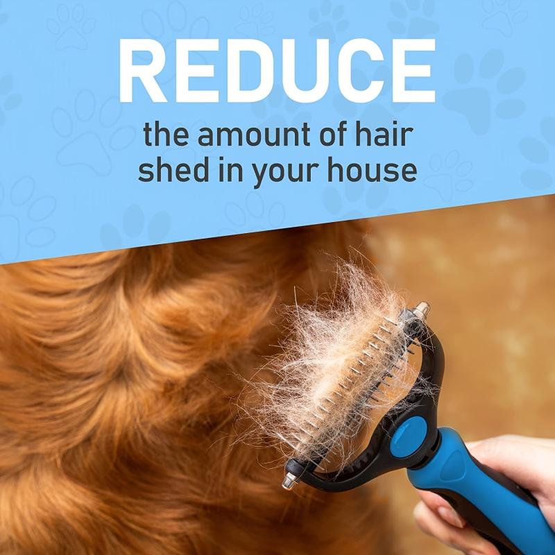 2-in-1 Pet Grooming Tool for Dogs and Cats Shedding Brush Comb