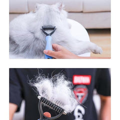 2-in-1 Puppy Grooming Brush - Removes Undercoat Mats, Reduces Shedding, Massages