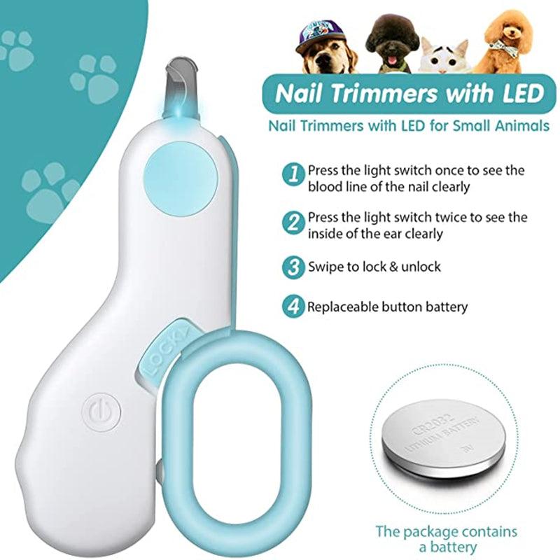 LED Light Pet Nail Clipper for Cat and Dog Grooming