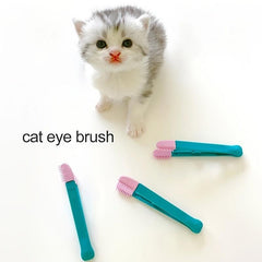 Silicone Cat Mucus Brush and Eye Cleaning Tweezers for Dogs and Cats