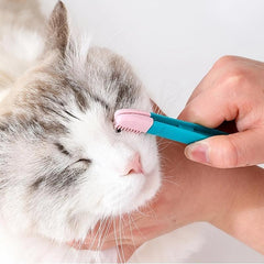 Silicone Cat Mucus Brush and Eye Cleaning Tweezers for Dogs and Cats