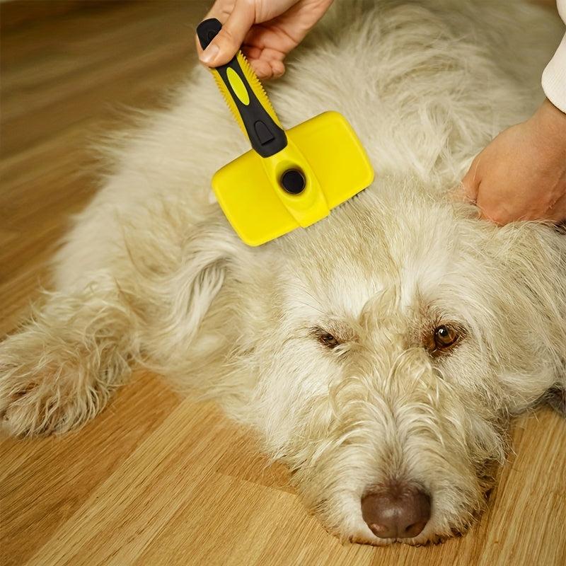 2-in-1 Pet Grooming Brush & Hair Removal Tool for Cats & Dogs - Reduces Shedding