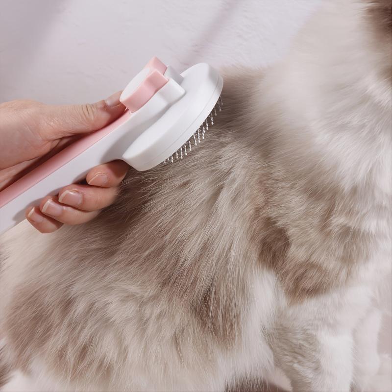 Cat Dog Hair Remover Comb Shedding Tool Gentle Grooming Ergonomic Cat Head Shape