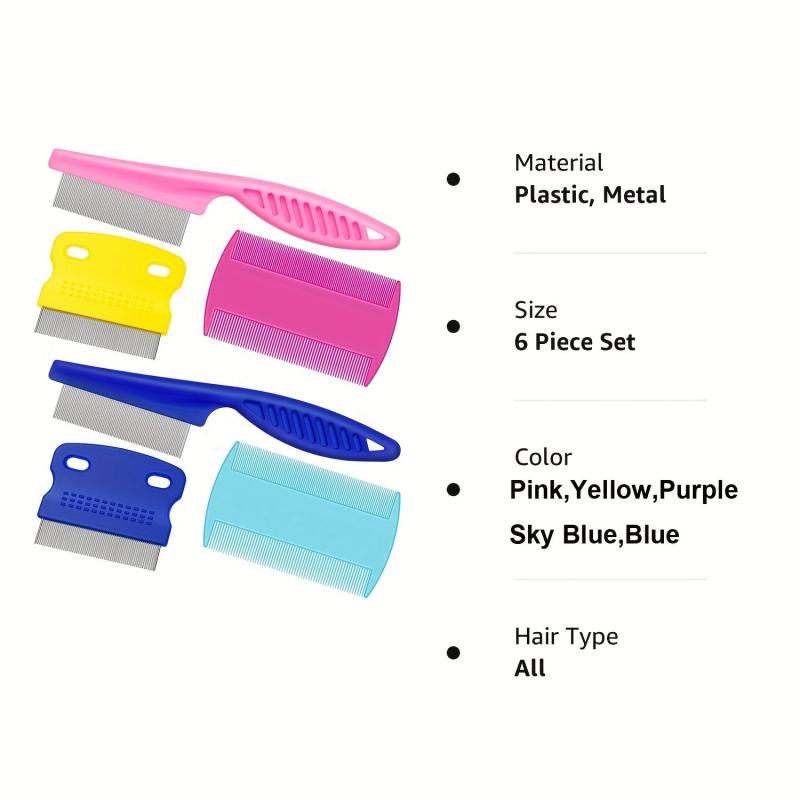 6pcs Pet Grooming Comb Kit for Cats and Dogs