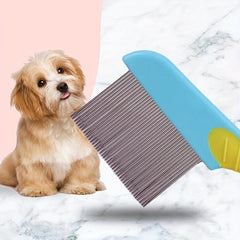 Stainless Steel Cat Comb with Dense Teeth for Hair Removal and Massage