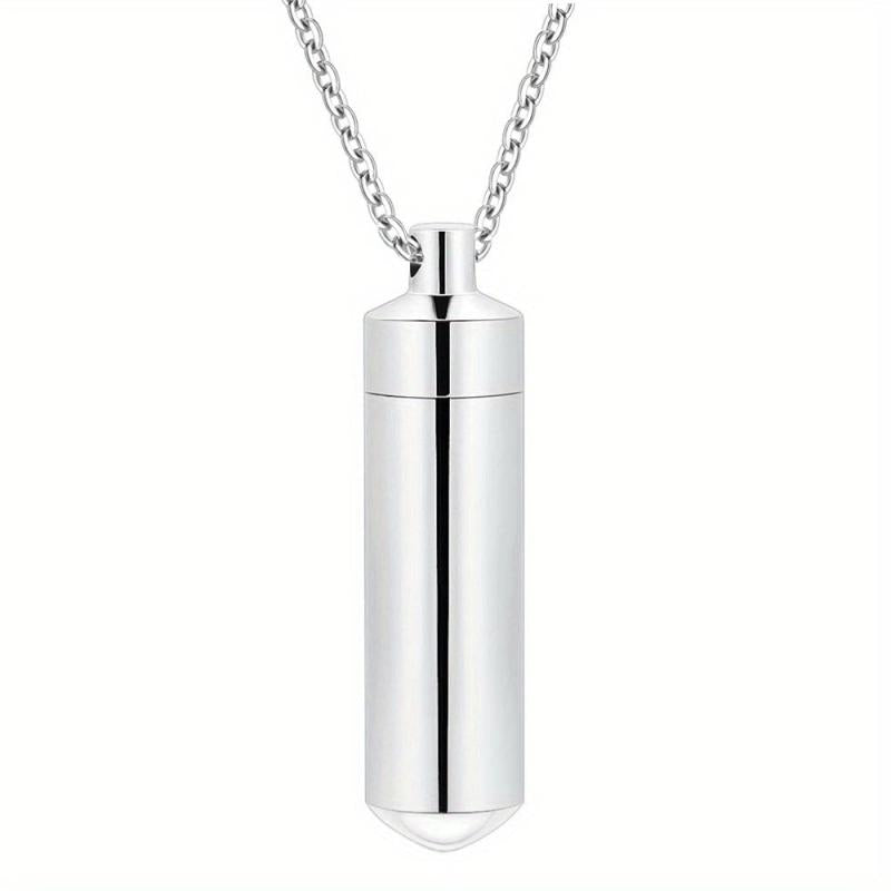 Cylinder Cremation Necklace for Ashes Keepsake Pendant Urn Jewelry