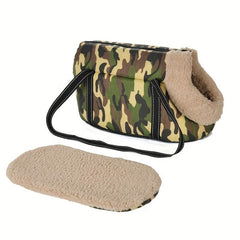 Winter Pet Outdoor Travel Shoulder Bag For Small And Medium Dogs Warm Fleece