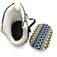 Winter Pet Outdoor Travel Shoulder Bag For Small And Medium Dogs Warm Fleece