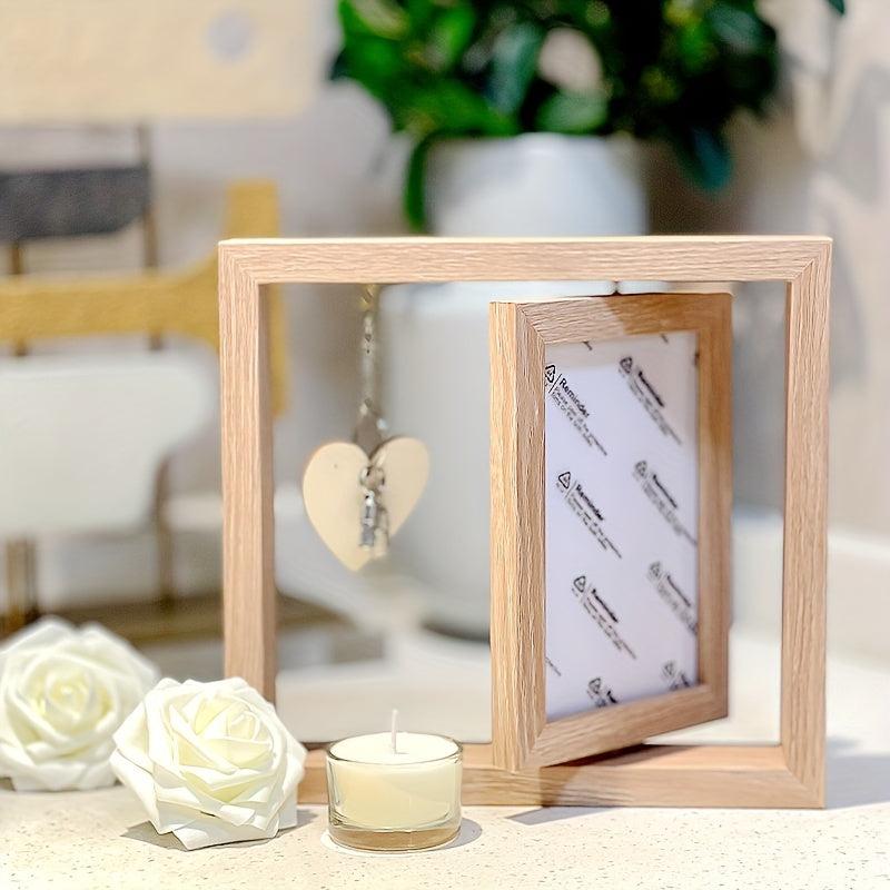 Pet Souvenir Gift Double sided Wooden Photo Frame Pet Pendant DIY Engraved Metal