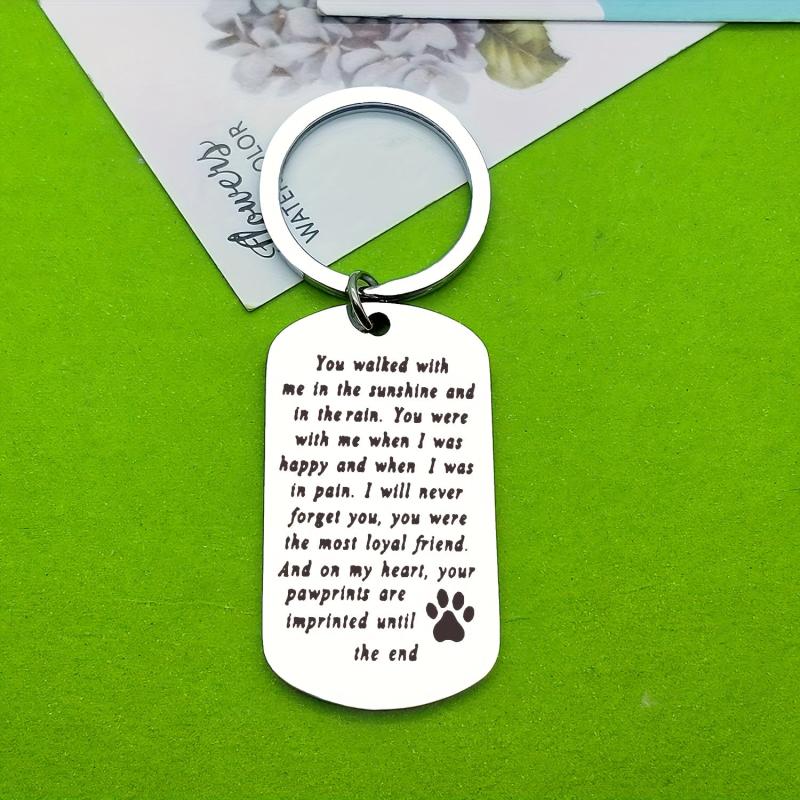Pet Memorial Keychain Dog Cat Sympathy Gift A Loyal Keyring