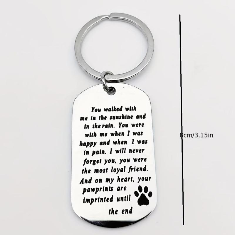 Pet Memorial Keychain Dog Cat Sympathy Gift A Loyal Keyring