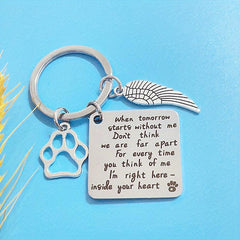 Stainless Steel Dog Memorial Keychain