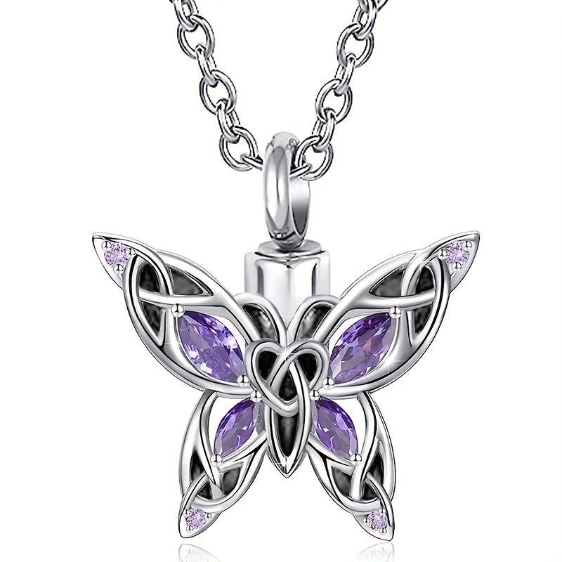 Butterfly Urn Necklace for Dog Ashes Memorial Jewelry Pendant