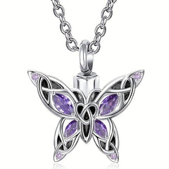 Butterfly Urn Necklace for Dog Ashes Memorial Jewelry Pendant