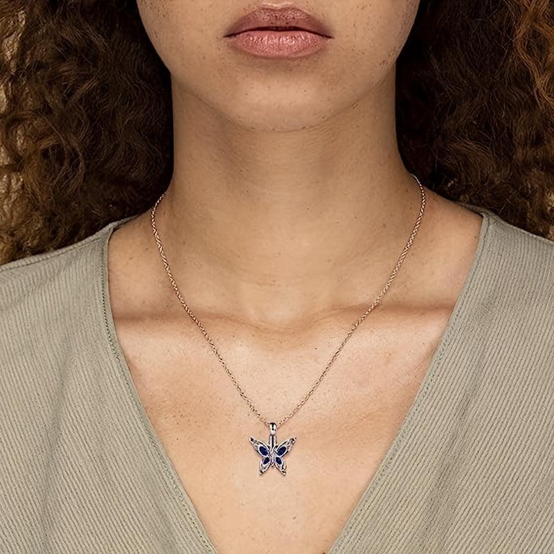 Butterfly Urn Necklace for Dog Ashes Memorial Jewelry Pendant