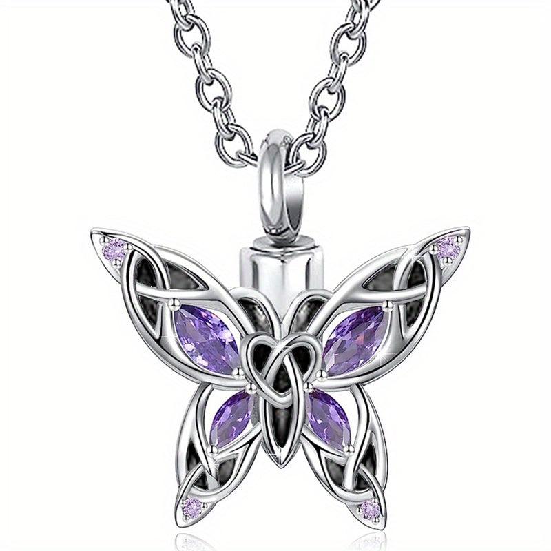 Butterfly Urn Necklace for Dog Ashes Memorial Jewelry Pendant