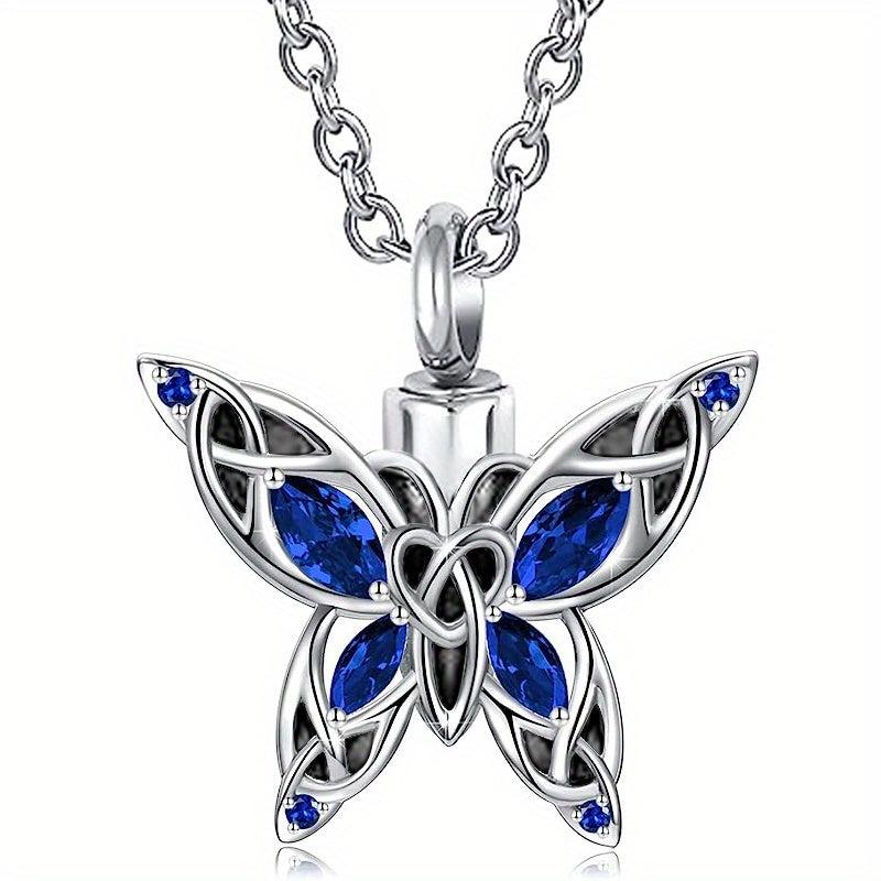 Butterfly Urn Necklace for Dog Ashes Memorial Jewelry Pendant