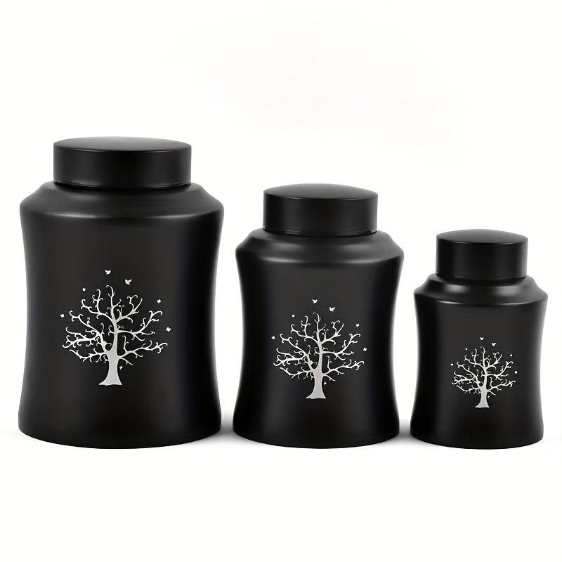 Stainless Steel Pet Urn Dog Ashes Container Tree Of Life Graphic Ashes Holder