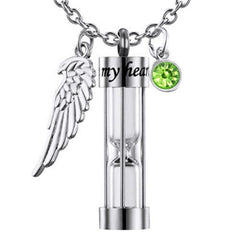 Hourglass Cremation Urn Necklace for Ashes