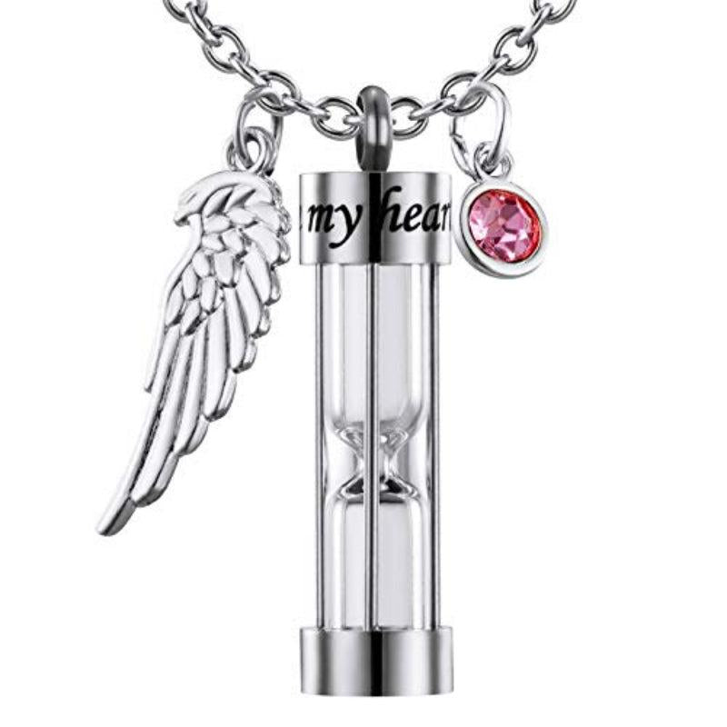 Hourglass Cremation Urn Necklace for Ashes