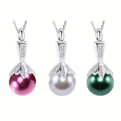 Pearl Urn Necklace Ashes Memorial Cremation Faux Pearl Pendant Jewelry
