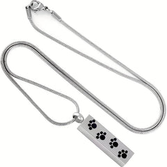 Pet Cremation Jewelry Paw Print Urn Necklace For Ashes