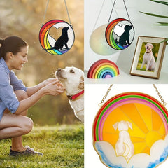 Colorful Heart Dog Round Acrylic Pendant Necklace