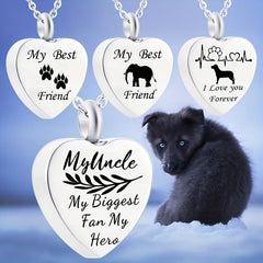 Pet Memorial Necklace Heart Pendant for Beloved Dogs and Cats