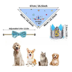 Pet Birthday Party Kit for Dogs: Hat, Bib, Bandana, Banner, Balloon
