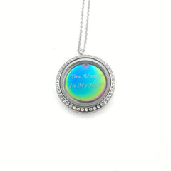 Personalized Silver Rhinestone Pet Memorial Pendant with Engraving