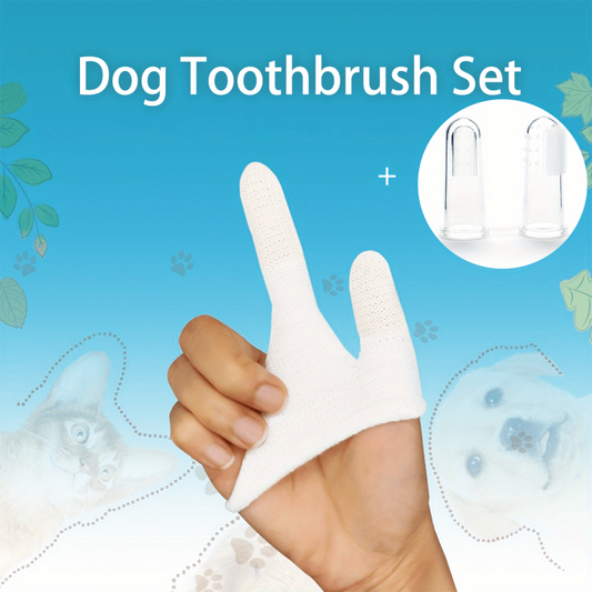 Pet Dental Care Kit Toothbrush for Cats & Dogs with Full Surround Bristles