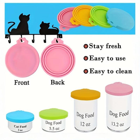 3pcs Reusable Food Storage Tin Cover Pet Food Can Lids