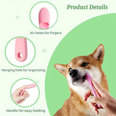 4pcs Soft Silicone Dog Finger Toothbrush for Pet Dental Care