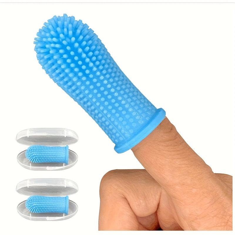 Pet Finger Toothbrush Dogs Cats Soft Bristle Teeth Cleaning Brush
