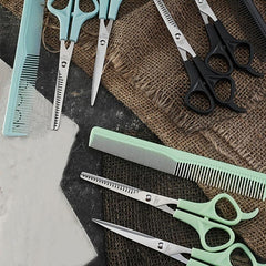 Pet Grooming Scissors Set for Dogs Cats - Thinning, Straight & Curved