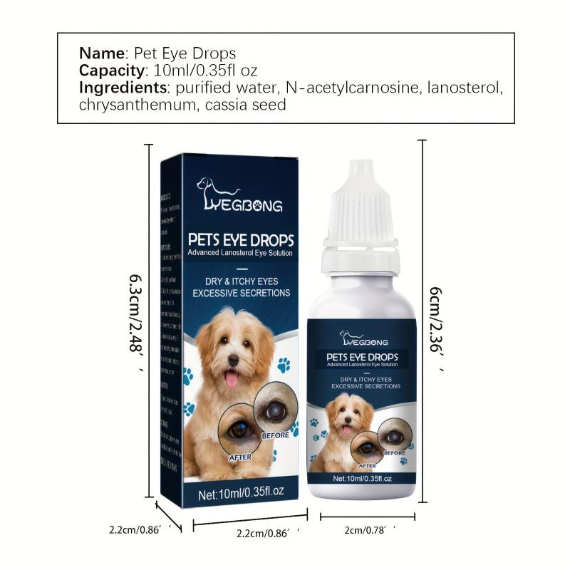 Dog Eye Drops for Tear Marks & Itching, Pet Eye Drops for Cats & Dogs