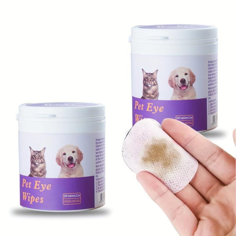 200pcs Pet Eye Cleaning Wipes Tear Stain Remover For Cats