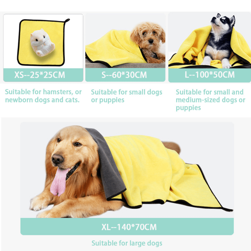 Quick Drying Pet Towels Soft Fiber Water Absorbent Bath Towel For Cat And Dog