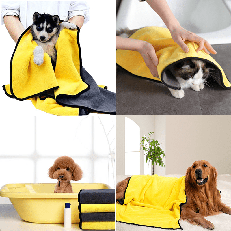 Quick Drying Pet Towels Soft Fiber Water Absorbent Bath Towel For Cat And Dog