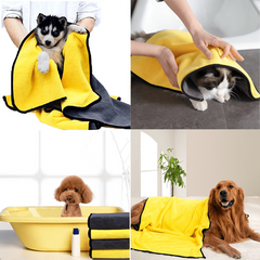 Quick Drying Pet Towels Soft Fiber Water Absorbent Bath Towel For Cat And Dog