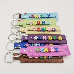 Customizable Dark Brown Pet Memorial Keychain with Colorful Letter String