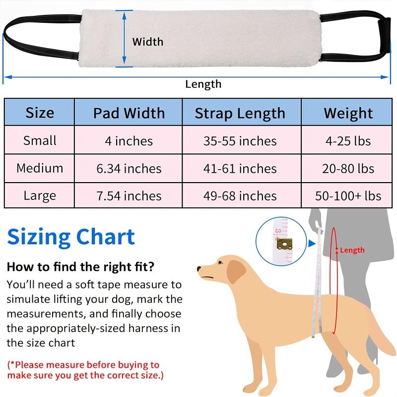 Hip Support Harness for Dogs - Portable Sling to Lift Rear Legs