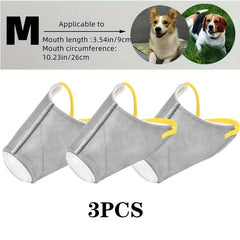 3pcs Dog Muzzles Reusable & Breathable Adjustable Dustproof Face Mask